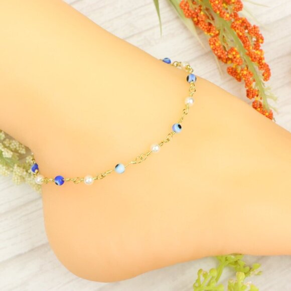 "Handmade Anklet – Elegant & Delicate Jewelry for Women | UNVRC1379 - Picture 8 of 10